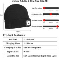 Gorros con luz LED Unisex, gorros cálidos de invierno, linterna, pesca, Camping, paseo nocturno - details 1