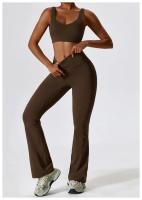 Traje de Yoga Deslizante para Mujer Entrenamiento de Baile Secado Rápido Fitness y Ocio Conjunto de Deporte de Dos Piezas Chaleco+Pantalones - details 8