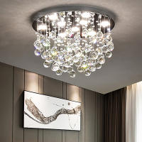 Fetcoi-lámpara Moderna de araña de cristal, lámpara moderna para dormitorio, H13 x T20, 9 bombillas GU10 - details 7