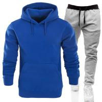 Conjunto de dos piezas para hombre, chándales informales, trajes deportivos para exteriores, sudaderas con capucha y pantalones para correr, Otoño e Invierno - details 2