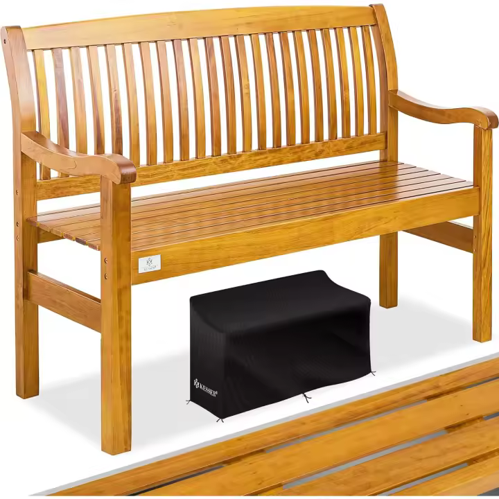 Resistente a la intemperie |   320 kg para 3-4 personas |   Banco de parque de madera maciza - 1