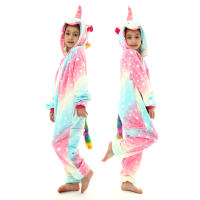 Pijama de dinosaurio Kigurumi para bebé y niño, ropa de franela con dibujos de animales rojos, unicornio, Invierno - details 16