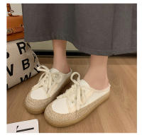 Golpéalo bien y úsalo ~ Corea del Sur INS bolsa cabeza media zapatillas mujer verano desgaste nueva plataforma zapatos de lona perezoso casual zapatillas frescas - details 9