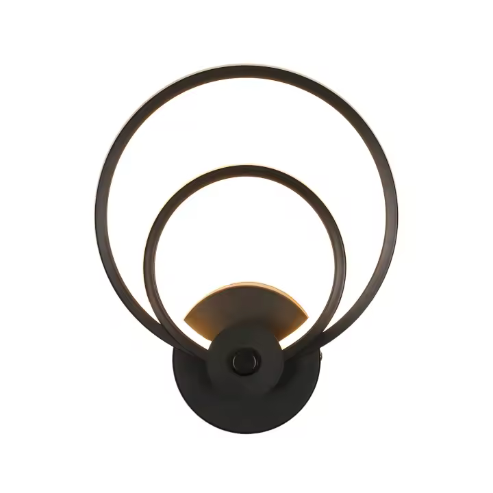 GOECO Aplique de Cabecero Circular, Color Negro, Dimensiones 19,5x7x26 cm, Luz Blanca Cálida 3000K, 20W, 220V, Bombilla No Incluida - 1