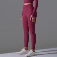 Hamidou-Pantalones deportivos de Yoga para mujer, mallas de cintura alta y caderas ajustadas, glúteos de melocotón, pantalones de Yoga desnudos de cintura alta - details 22