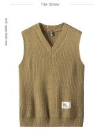 Chaleco De Punto Para Hombre Versátil Y Casual Con Cuello V Sin Mangas Cómodo Y Caliente De Color Sólido Para El Día a Día - details 7