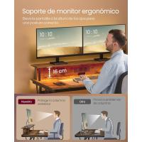 Escritorio de Juegos con Luces LED y Enchufes Mesa de Oficina Dormitorio para 2 Monitores - details 7