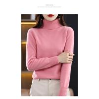 Suéter de cachemira de lana de 100% para mujer, suéter tejido con cuello alto, jerséis de manga larga, ropa de otoño e invierno, Jersey cálido, Tops - details 16