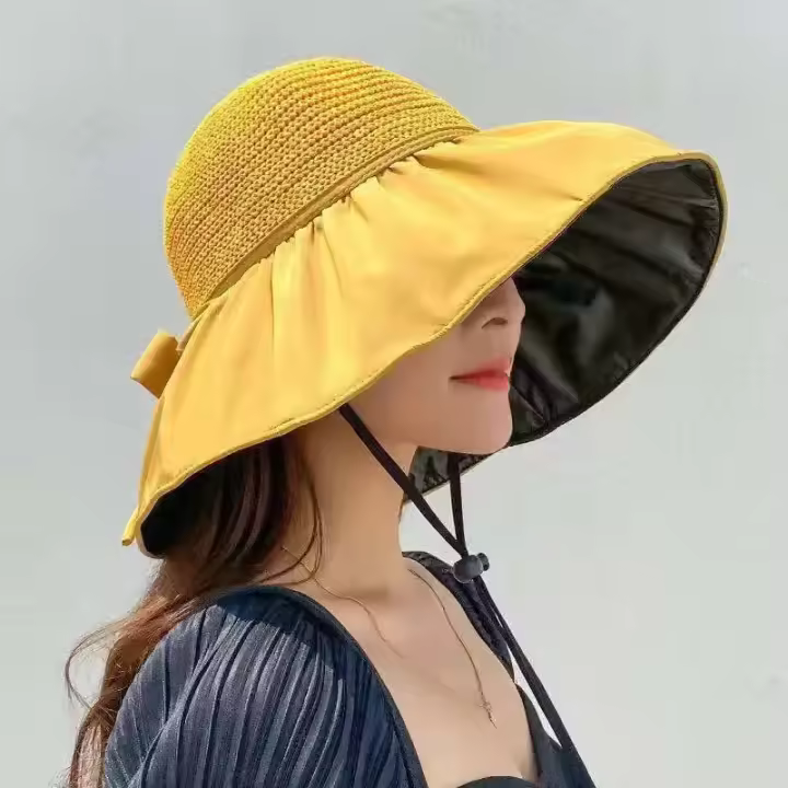 Gorra de Sol de Punto con Lazo de Metal Protección UV Transpirable para Hombres y Mujeres - 1