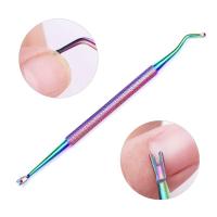 Removedor de piel muerta, empujador de cutina, cuchillo para pulir gel UV arcoíris, herramienta artística de limpieza de uñas de acero inoxidable - details 3