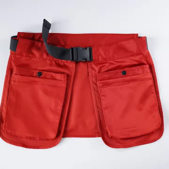 Riñonera multifuncional a la moda, delantal negro con múltiples bolsillos, riñonera ajustable de gran capacidad para acampar - 1