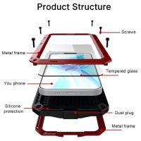 IAOOPOO Caja de Aluminio de Protección Pesada para iPhone Anti-caída de Pantalla de Vidrio - details 0