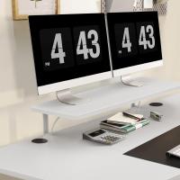 Escritorio de pie Ajustable en Altura con estantes para Monitor 140x60cm Escritorio de pie eléctrico Ajustable en Altura Estante de Almacenamiento Home Office Tablero de Empalce Blanco - details 1