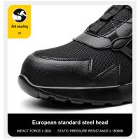 Zapatos De Seguridad Para Hombre Con Botones Giratorios Y Punta De Acero Indestructibles Antipinchazos Y Con Almohadilla De Aire Botas De Trabajo Con Suela De Goma Material De Tela Y Algodón - details 10
