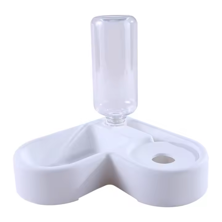 Alimentador Automático para Gatos y Perros Cuencos de Agua Dobles Esquina de Pared Ahorro de Espacio Botella de 500ml Producto Normal - 1