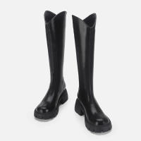 Nuevas Botas Altas De Punta Redonda Con Suela Gruesa Y Tacón Grueso Para Mujer, Botas Vaqueras Occidentales Para Mujer. - details 3