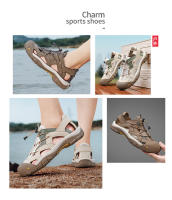 Sandalias de Cuero de Vaca Casuales Tamaño Grande Zapatos de Playa para Hombres en Verano - details 1