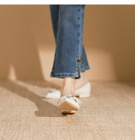 Nueva hebilla de cinturón, boca poco profunda, zapatos individuales de suela plana, zapatos individuales casuales - details 17