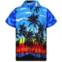Camisa Casual de Hombre 5XL Moda de Playa con Estampado de Palma Cuello Único de Cuba Estilo 2022 - details 4