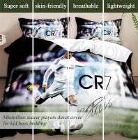 Funda nórdica futbolista, juego de cama de microfibra, individual y doble, adecuado para niños y adolescentes, C-R-7 - details 2