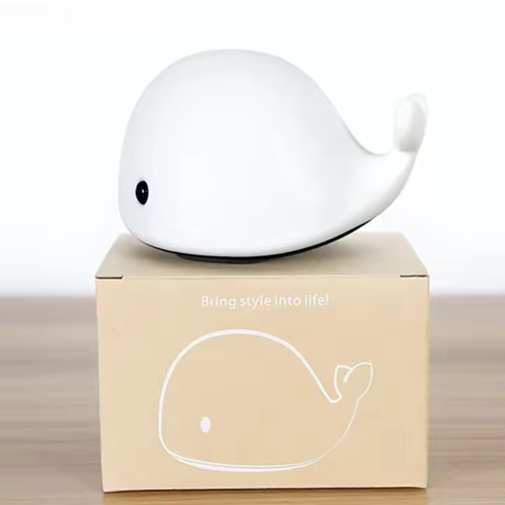Luz Nocturna recargable por USB para niños, Animal de silicona suave, dibujos animados, Ribbot, perro Panda, ballena, Delfín, regalo para niños - 1