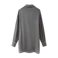 Moda para Mujer OUWU Conjunto de Dos Piezas de Kimono Texturizado y Pantalones Rectos de Cintura Alta Elástica - details 5