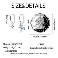2023 100% Plata de Ley 925 2 uds pendientes de aro con dijes para mujer elegantes pendientes de arcoíris de ensueño regalos de joyería de cumpleaños perfectos - details 7
