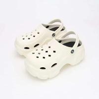 Novedad de verano, zapatillas y zapatos de mujer con dibujos animados DIY, parte inferior gruesa elevada, para playa, Baotou - details 2