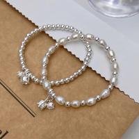 Pulsera De Plata Esterlina 925 Para Mujer Con Perlas Y Flores De Lirio Y Formas Geométricas Punk Joyería Moda Regalo - details 1