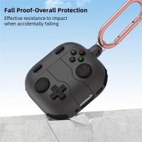 Funda protectora de silicona para AirPods 4 2024, diseño de controlador de juego, mosquetón antipérdida incluido, cubierta a prueba de golpes para auriculares - details 7