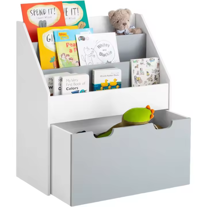 Librería Infantil niños 3 estanterías y 1 cajón Estantería estándar Infantil H70cm ES - 1