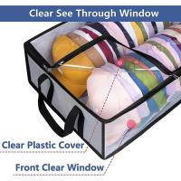 Caja de almacenamiento plegable para gorra de béisbol, bolsa de almacenamiento para gorra de gran capacidad, asas de transporte reutilizables, estuche organizador de armario - details 4