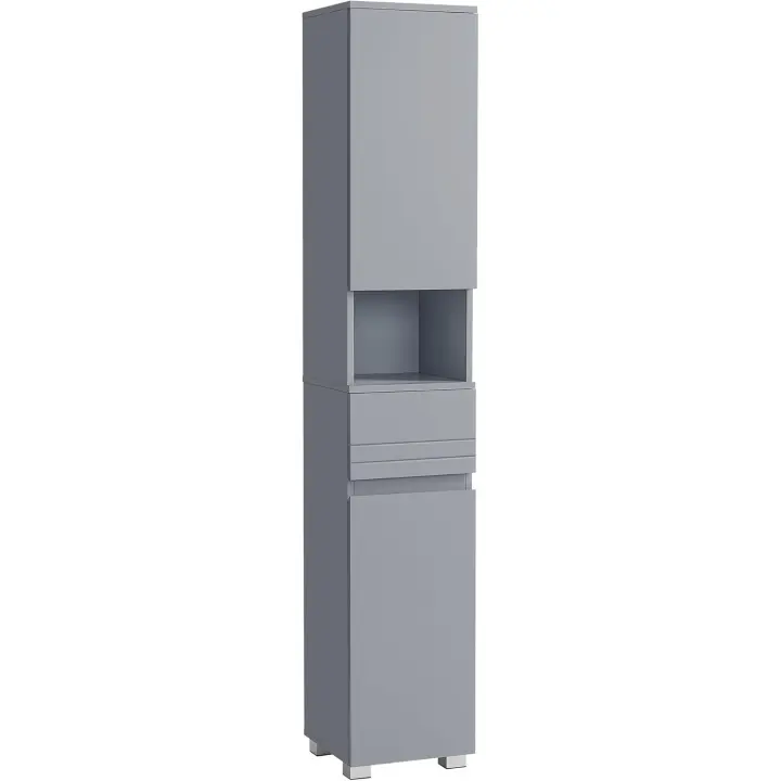 Baño de Almacenamiento Armario con Cajón Estantería Regular Tamaño 30x30x170cm Blanco BBC560P31 - 1