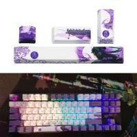 Dye Subbed Keycap 4 Keys 6.25u Spacebar Pbt Custom nical Keyboard Beauty Of for Tang Dynasty Profile Purple Theme P9JB - details 3