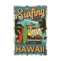 Cartel Vintage de la hora del surf, cartel de hojalata Tiki de verano, antiguo Bar de playa, tablero oxidado Retro, letreros de Metal de 20x30cm - details 3