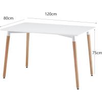 Sillas de comedor nórdicas con respaldo ergonómico, material PU y patas de 2,8 cm de ancho |   Sillas de Cocina con Madera de Haya Maciza (2 Sillas Grises) - details 6