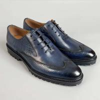 Hombres de cuero marrón de moda, zapatos de hombre transpirables de piel de vaca de capa superior, nuevo estilo cómodo, zapatos de patrón sólido de moda - details 16