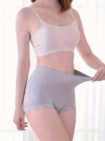 Pack de 4 Bragas de Cintura Alta Sin Costuras para Mujer con Control de Abdomen Posparto - Levanta y Ajusta Glúteos con Encaje en Contraste, Tejido Suave y Transpirable, 4 Colores (/Beis/Gris Claro/Blanco) - Elegantes para Uso Diario y Ocasiones - details 1