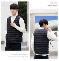 Abrigo de invierno ligero sin cuello para hombre con decoración de botones y chaleco - details 7
