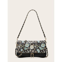 Bolso bandolera cuadrado pequeño con cadena y bordado estilo chino de diseño de nicho nuevo para mujer 2025 - details 19