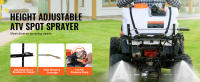 SucceBuy Pulverizador de punto ATV, 15,9 gal/60 L, bomba de 12 V, brazo ajustable, caudal de 1,9 GPM, 0-72 PSI, manguera de 20 pies, blanco - details 0