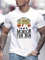 Camiseta Casual de Verano para Hombres Cuello Redondo, Tejido de Punto, Ajuste Regular, Impresión Gráfica Diversión Mordor Fun Run - details 8