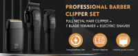 Cortapelos Profesional para Hombres, Cortapelos 3 en 1, Recortador de Barba y Afeitadora Eléctrica con Pantalla LED, Kit de Aseo Inalámbrico para el Hogar, Viajes, Peluquero, Regalo Ideal para Él - details 0