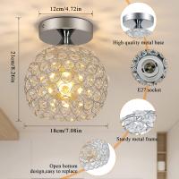 Goeco-Lámpara de techo de Cristal, Moderna semiempotrada, E27, Interior, Lámpara de techo Dormitorio - details 3
