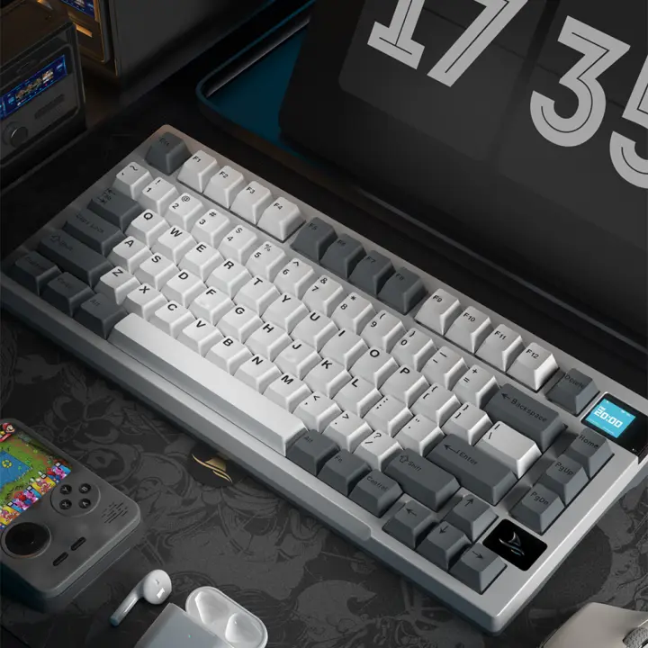 Darmoshark Teclado Mecánico Inalámbrico K8 para Juegos con Retroiluminación RGB Bluetooth y Cable USB-C Compatible con GATERON de 81 Teclas - 1