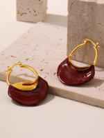 Pendientes de lustrous para las mujeres,316L pendientes colgantes de Maple inoxidable - details 15