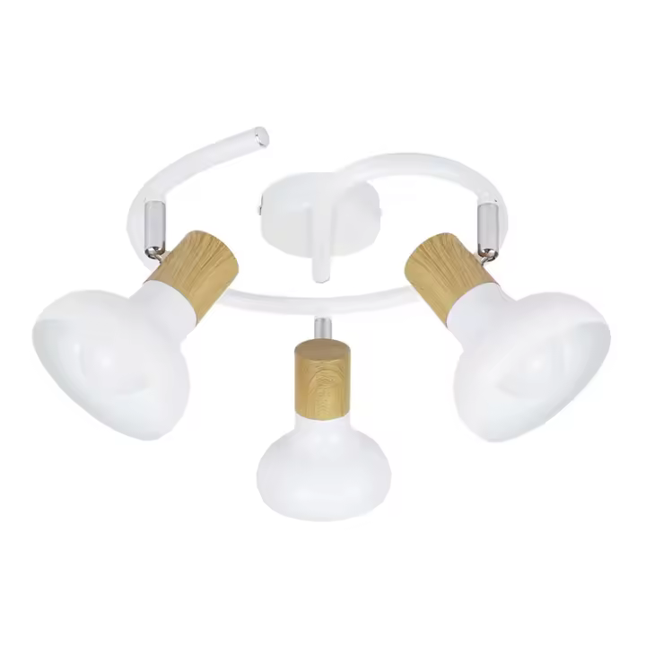 CBJKTX Foco de techo vintage E14 interior 350 °   Regulable Blanco Sin Bombilla Industrial 3 Lámparas Redonda - 1