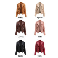 Chaqueta de Mujer de Cuero Sintético Estilo Varsity Moto Biker Bomber Ligera Casual Outerwear Short Coats con Cierre de Cremallera y Forro de Poliéster Adecuada para Otoño e Invierno - details 20