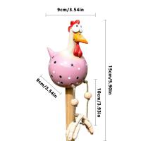 Estatua de Resina de Pollo con Ojos Grandes Adorno de Valla de Jardín Arte de Carpintería Única - details 9