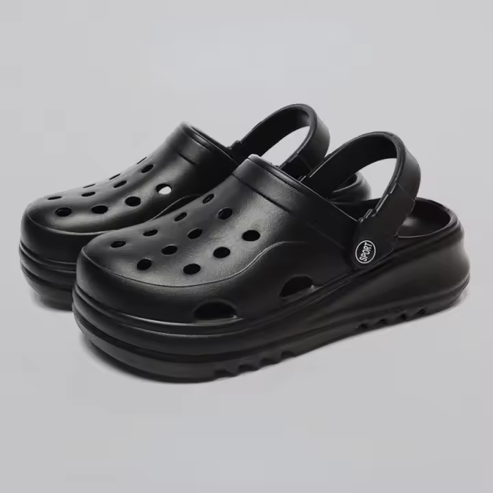 Zapatos tipo zuecos de plataforma gruesa para mujer, sandalias de playa antideslizantes con parte inferior gruesa, sandalias de cuña de moda EVA para verano 2024 - 1